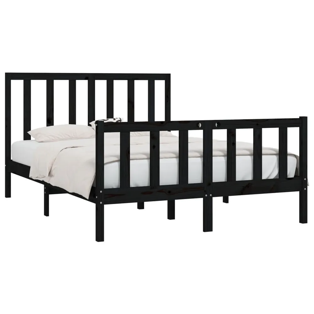 Estrutura de cama 120x200 cm madeira maciç preto