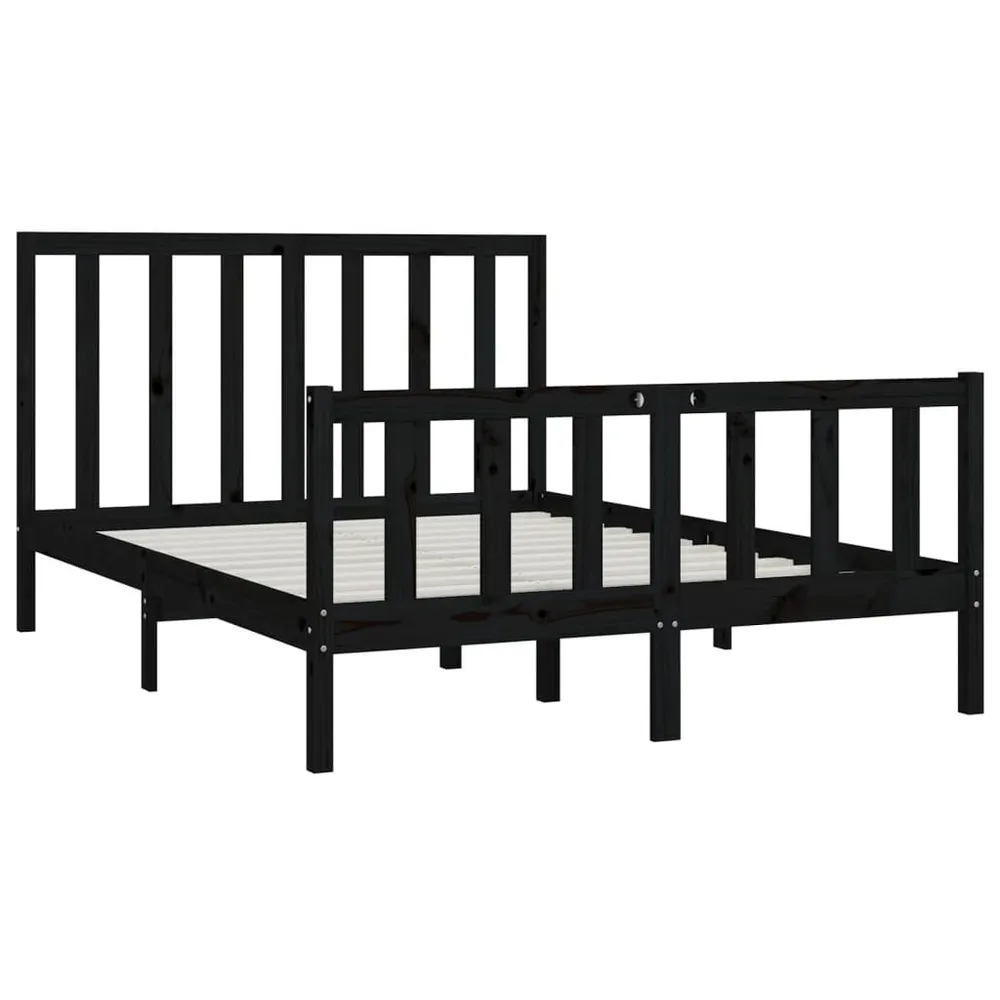 Estrutura de cama 120x200 cm madeira maciç preto
