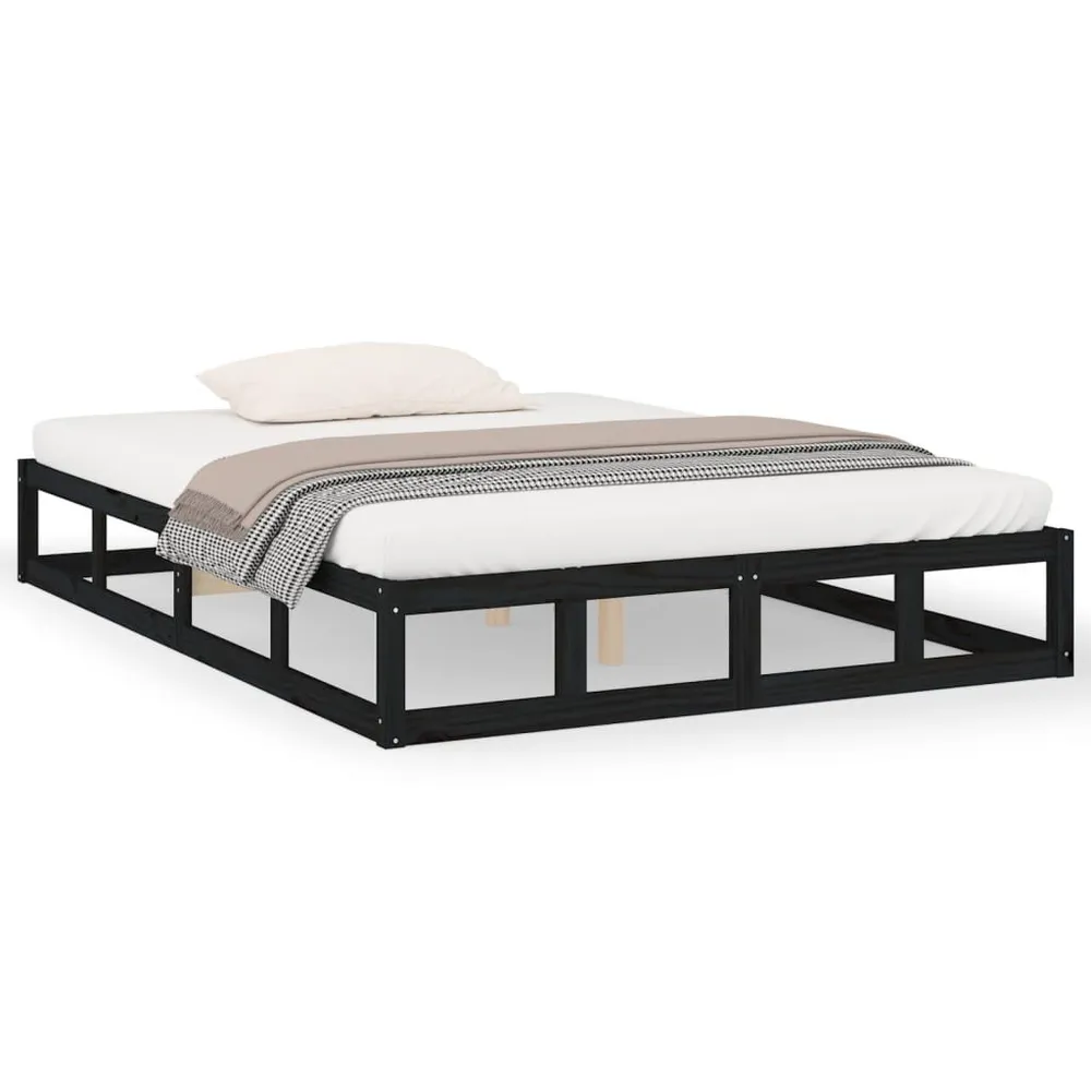 Estrutura de cama 120x200 cm madeira maciç preto