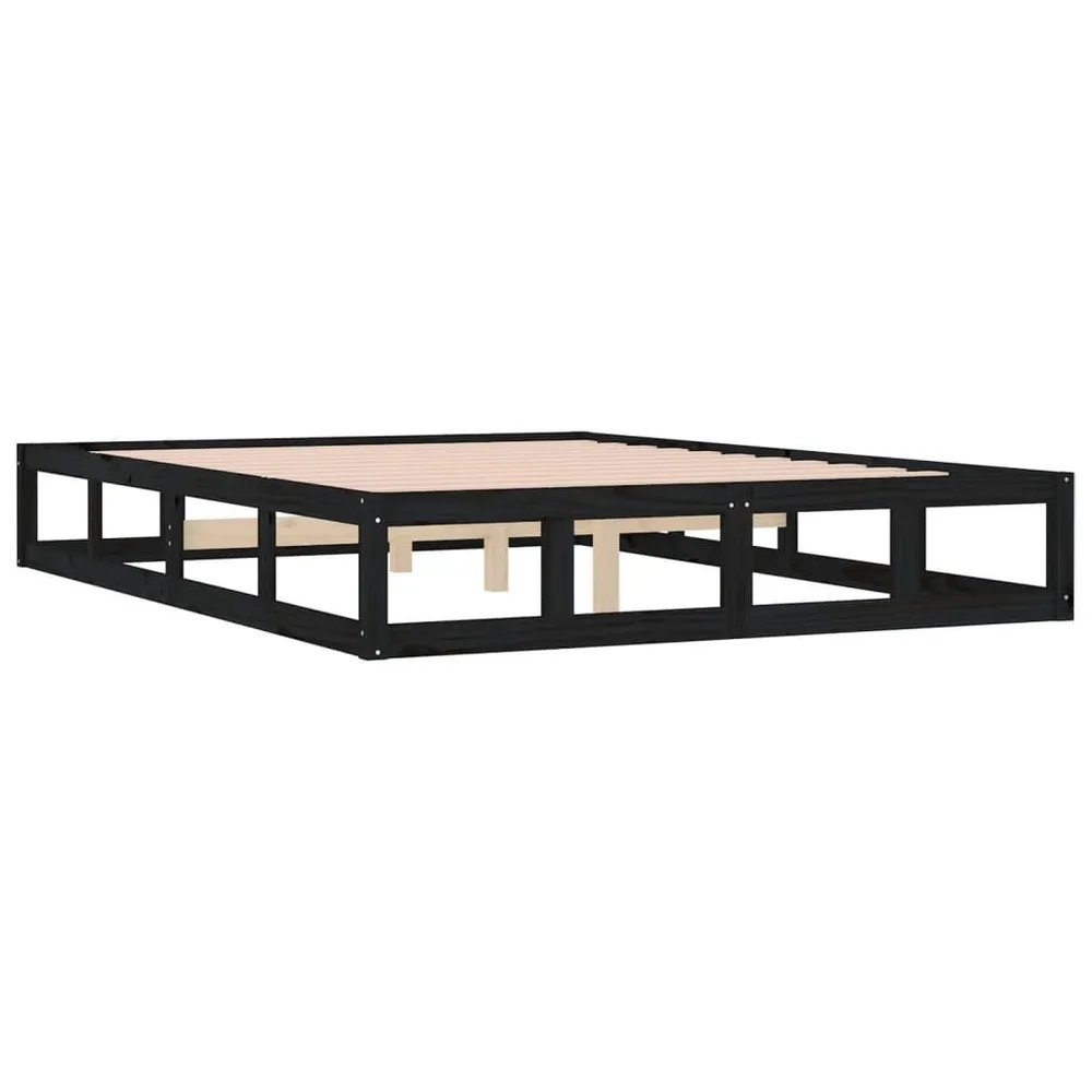 Estrutura de cama 120x200 cm madeira maciç preto