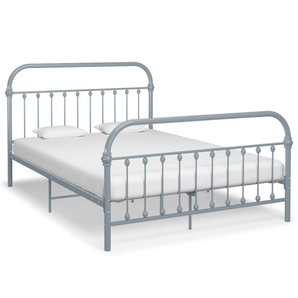 Estrutura de cama 120x200 cm metálico cinzento