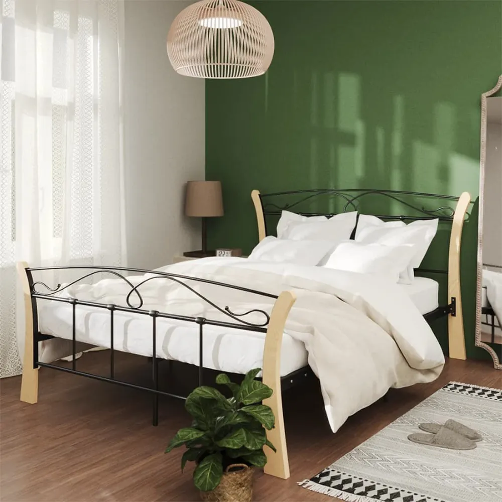 Estrutura de cama 120x200 cm metálico preto