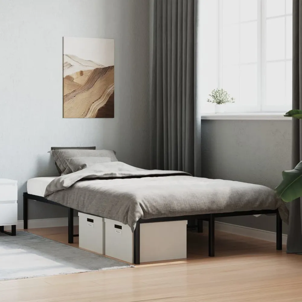 Estrutura de cama 120x200 cm metálico preto
