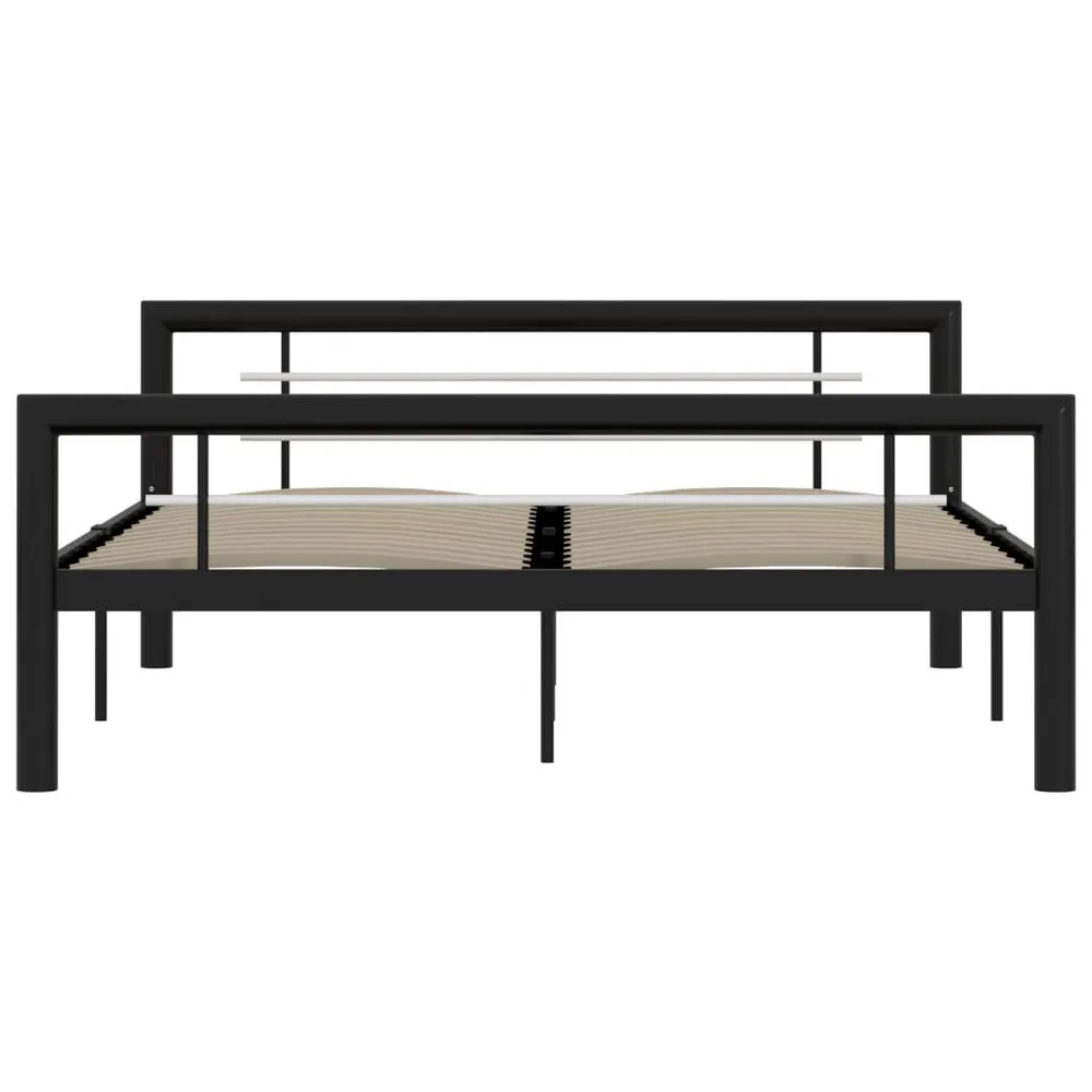Estrutura de cama 120x200 cm metálico preto e branco