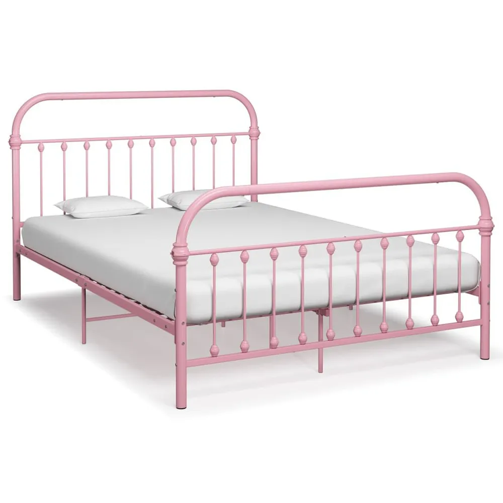Estrutura de cama 120x200 cm metálico rosa