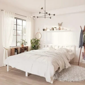 Estrutura de cama 120x200 cm pinho maciço branco