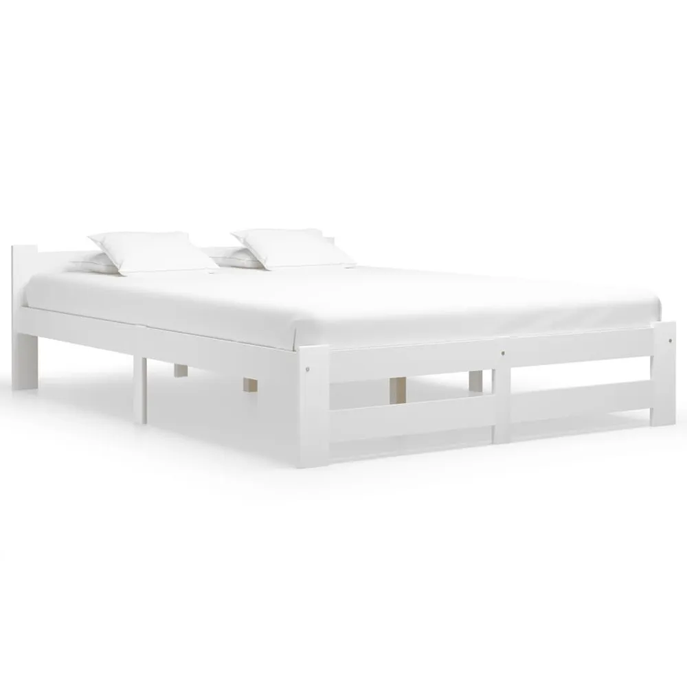 Estrutura de cama 120x200 cm pinho maciço branco