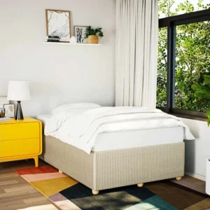 Estrutura de cama 120x200 cm tecido cor creme
