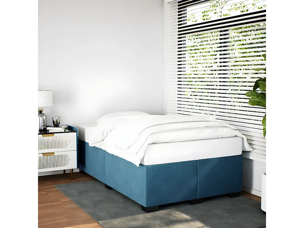 Estrutura de cama 120x200 cm veludo azul
