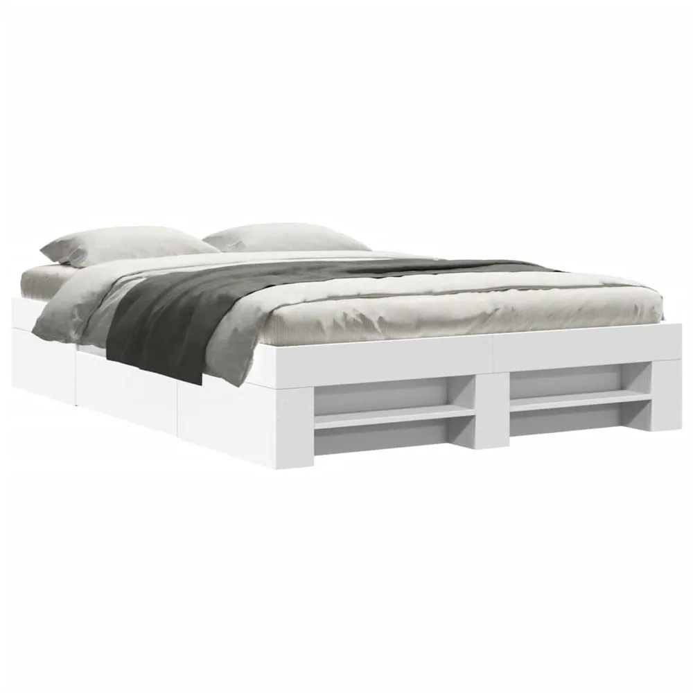Estrutura de cama 135x190 cm derivados de madeira branco