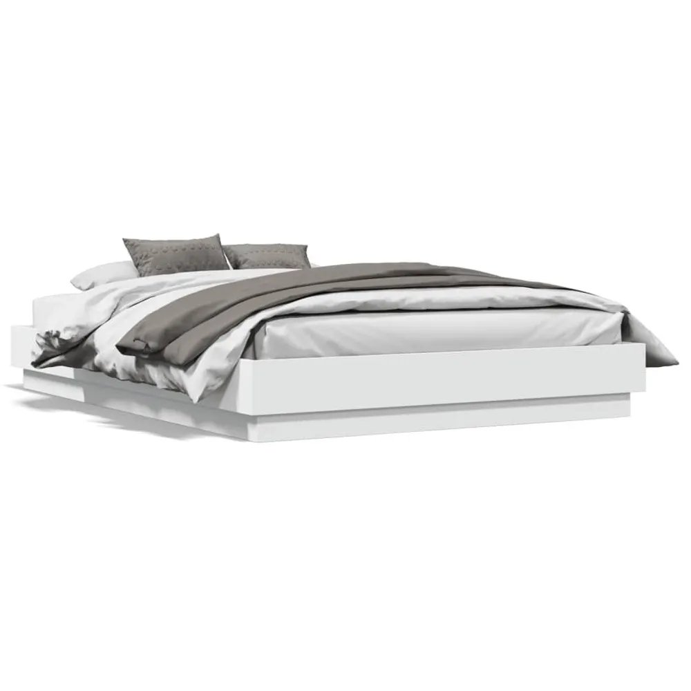 Estrutura de cama 135x190 cm derivados de madeira branco