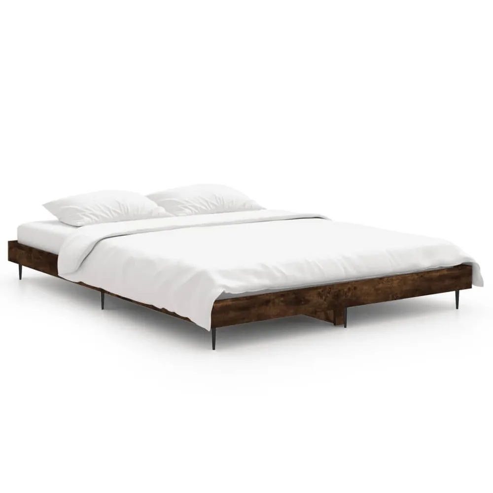Estrutura de cama 135x190 cm derivados madeira carvalho fumado