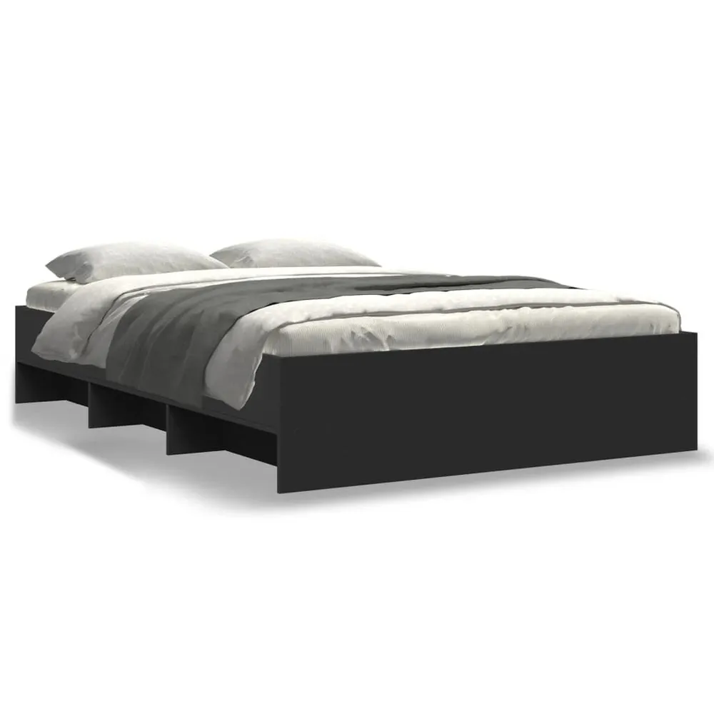 Estrutura de cama 135x190 cm derivados de madeira preto
