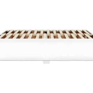 Estrutura de cama 140x190 cm couro artificial branco