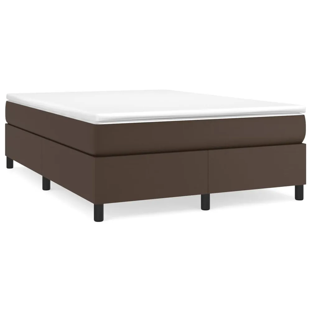 Estrutura de cama 140x190 cm couro artificial castanho
