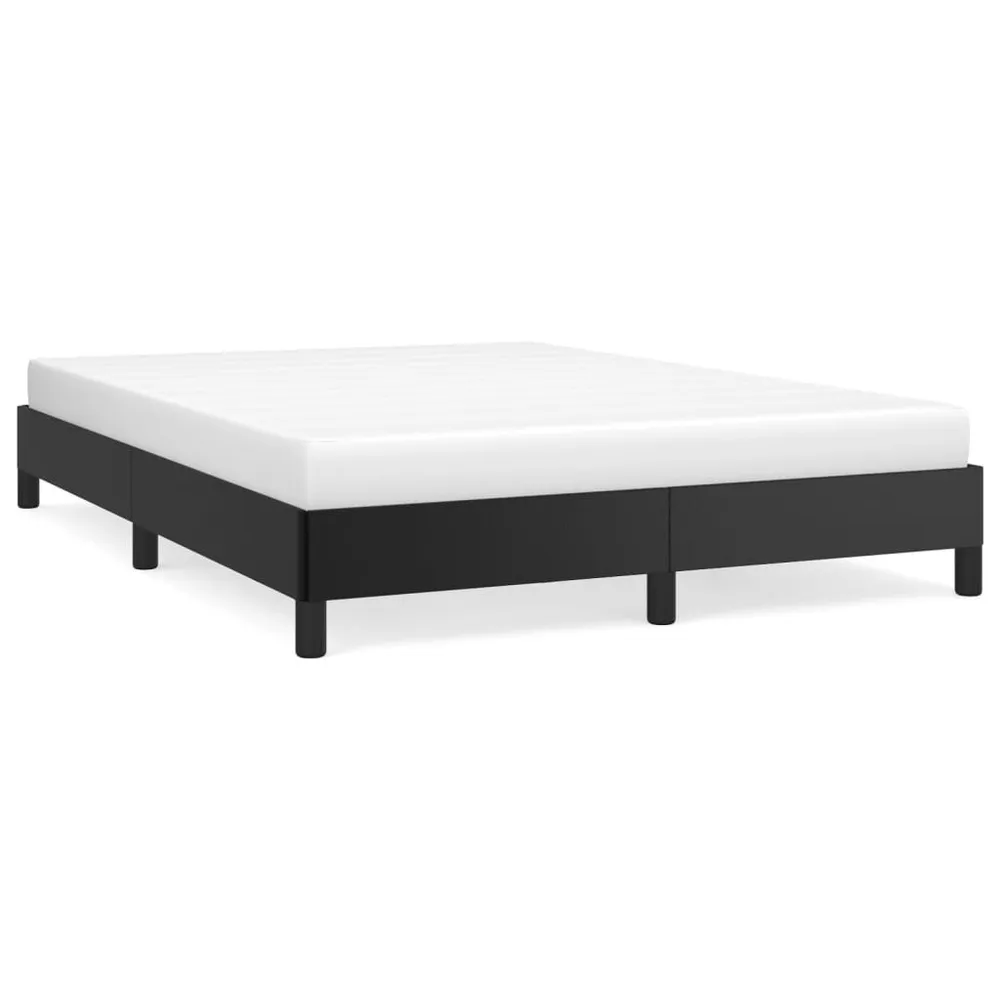 Estrutura de cama 140x190 cm couro artificial preto