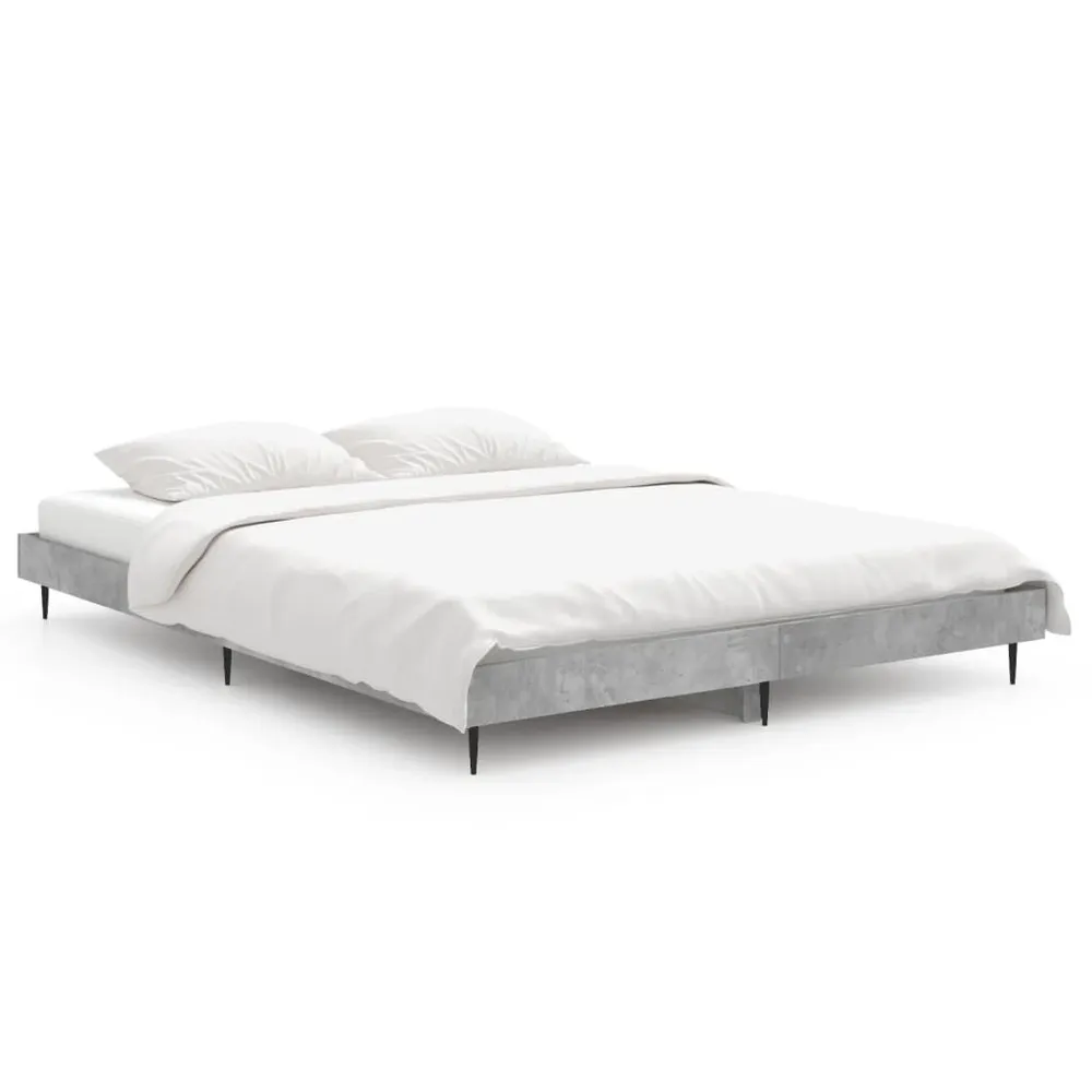 Estrutura de cama 140x190 cm derivados de madeira cinza cimento