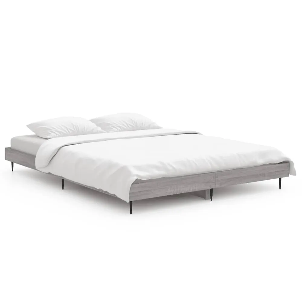 Estrutura cama 140x190 cm derivados de madeira cinzento sonoma