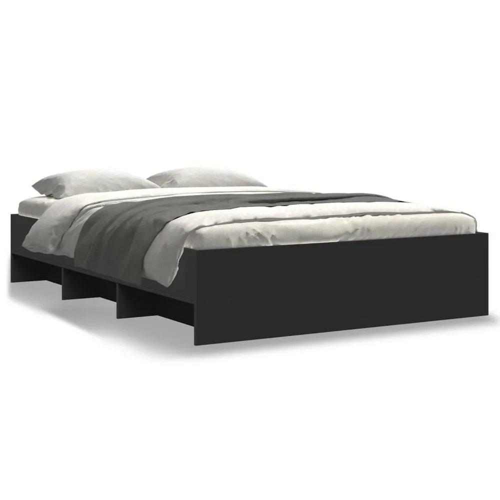Estrutura de cama 140x190 cm derivados de madeira preto