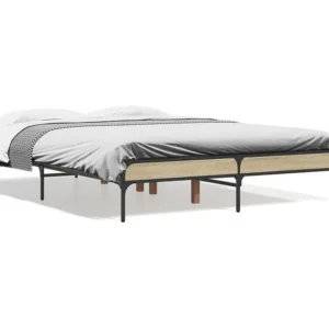 Estrutura de cama 140x190 cm derivados madeira/metal