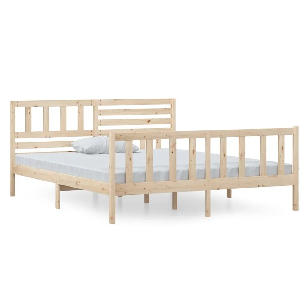 Estrutura de cama 140x190 cm madeira maciç