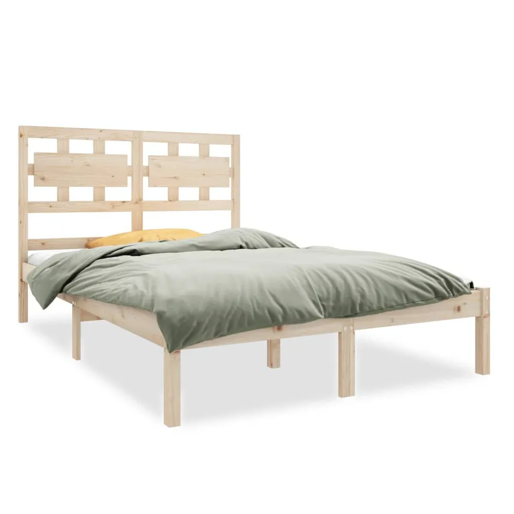 Estrutura de cama 140x190 cm madeira maciç