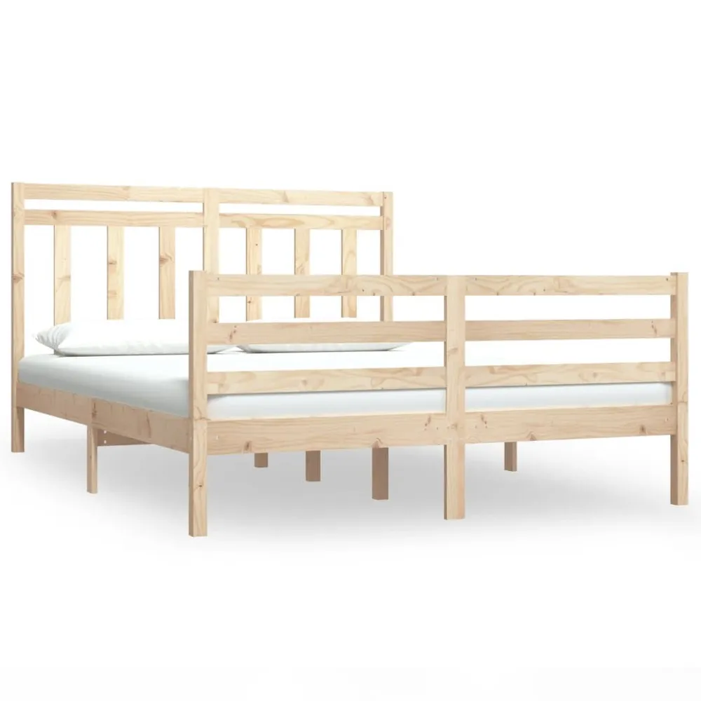 Estrutura de cama 140x190 cm madeira maciç