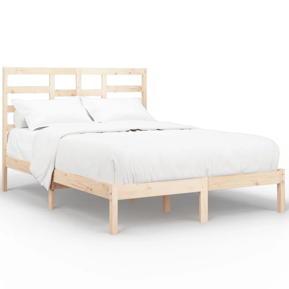 Estrutura de cama 140x190 cm madeira maciç