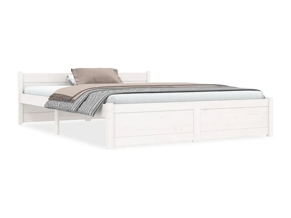 Estrutura de cama 140x190 cm madeira maciç branco