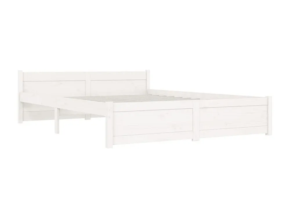 Estrutura de cama 140x190 cm madeira maciç branco