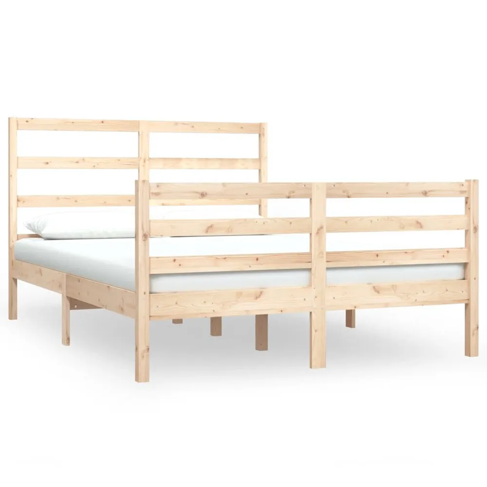 Estrutura de cama 140x190 cm pinho maciço