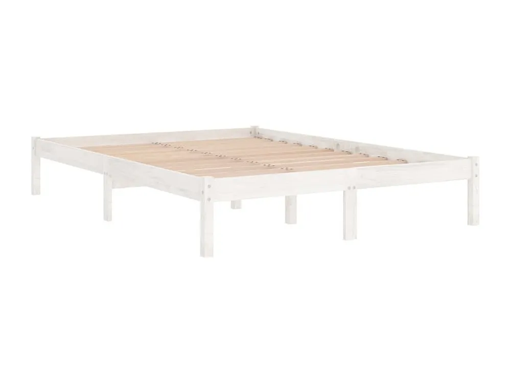Estrutura de cama 140x190 cm pinho maciço branco