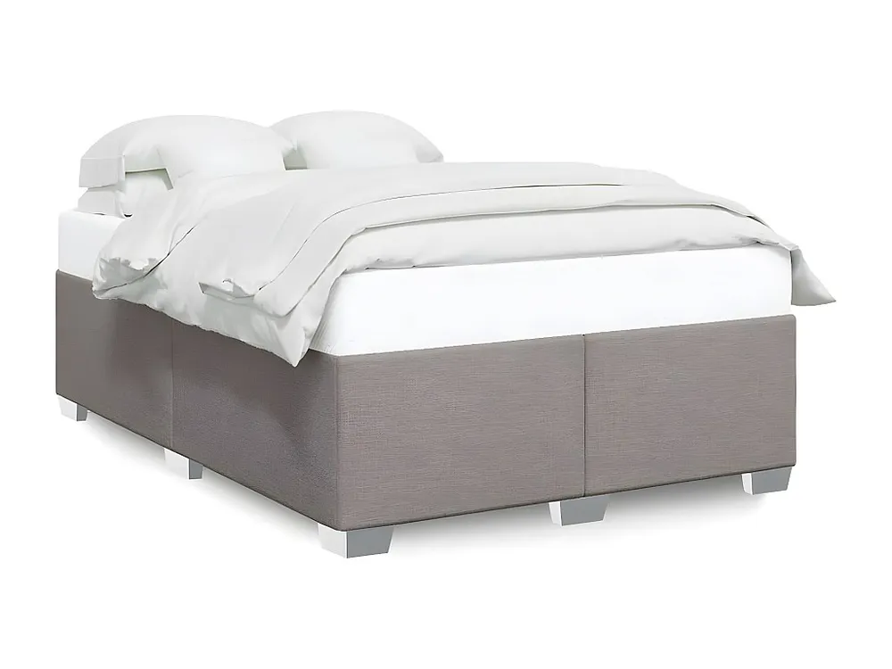 Estrutura de cama 140x190 cm tecido cinza-acastanhado