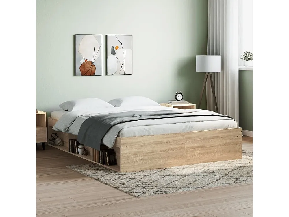 Estrutura de cama 140x200 cm carvalho sonoma