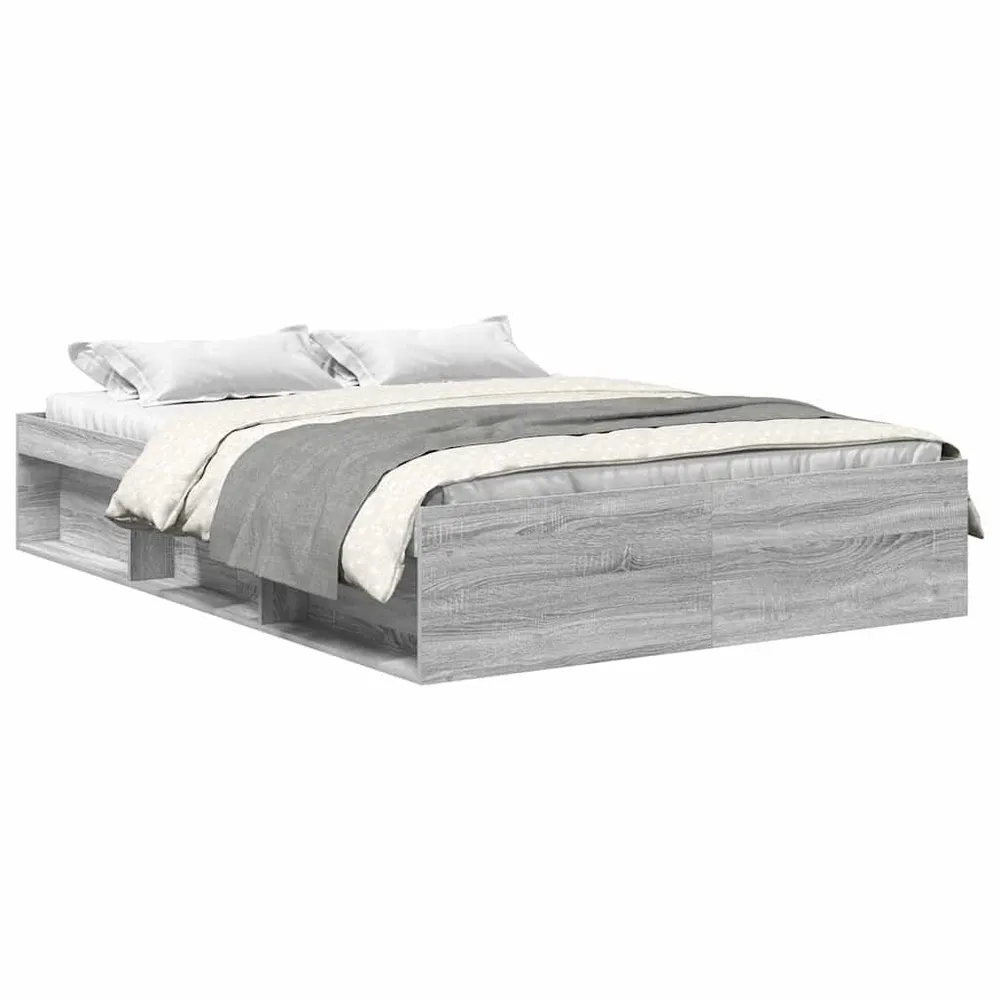 Estrutura de cama 140x200 cm cinza sonoma