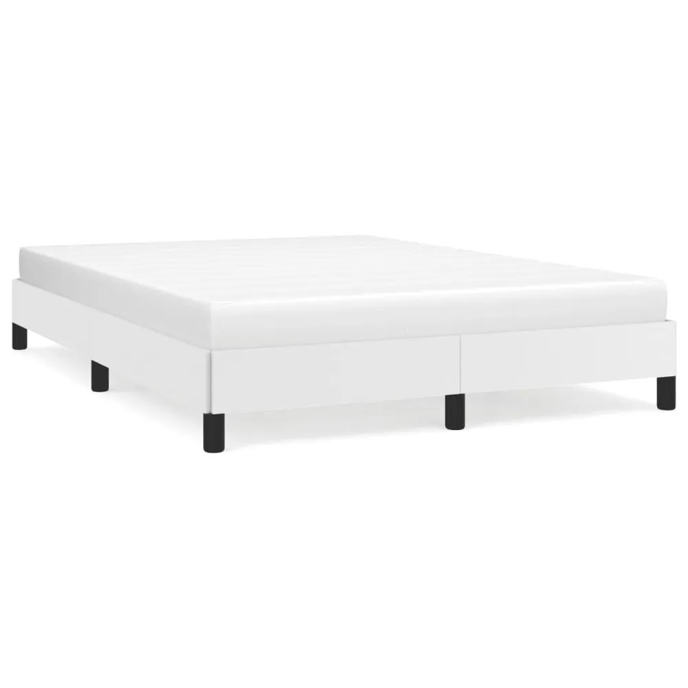 Estrutura de cama 140x200 cm couro artificial branco