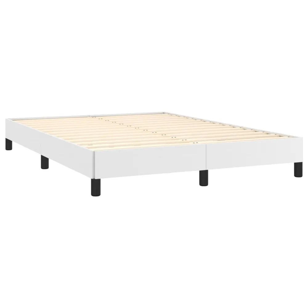 Estrutura de cama 140x200 cm couro artificial branco
