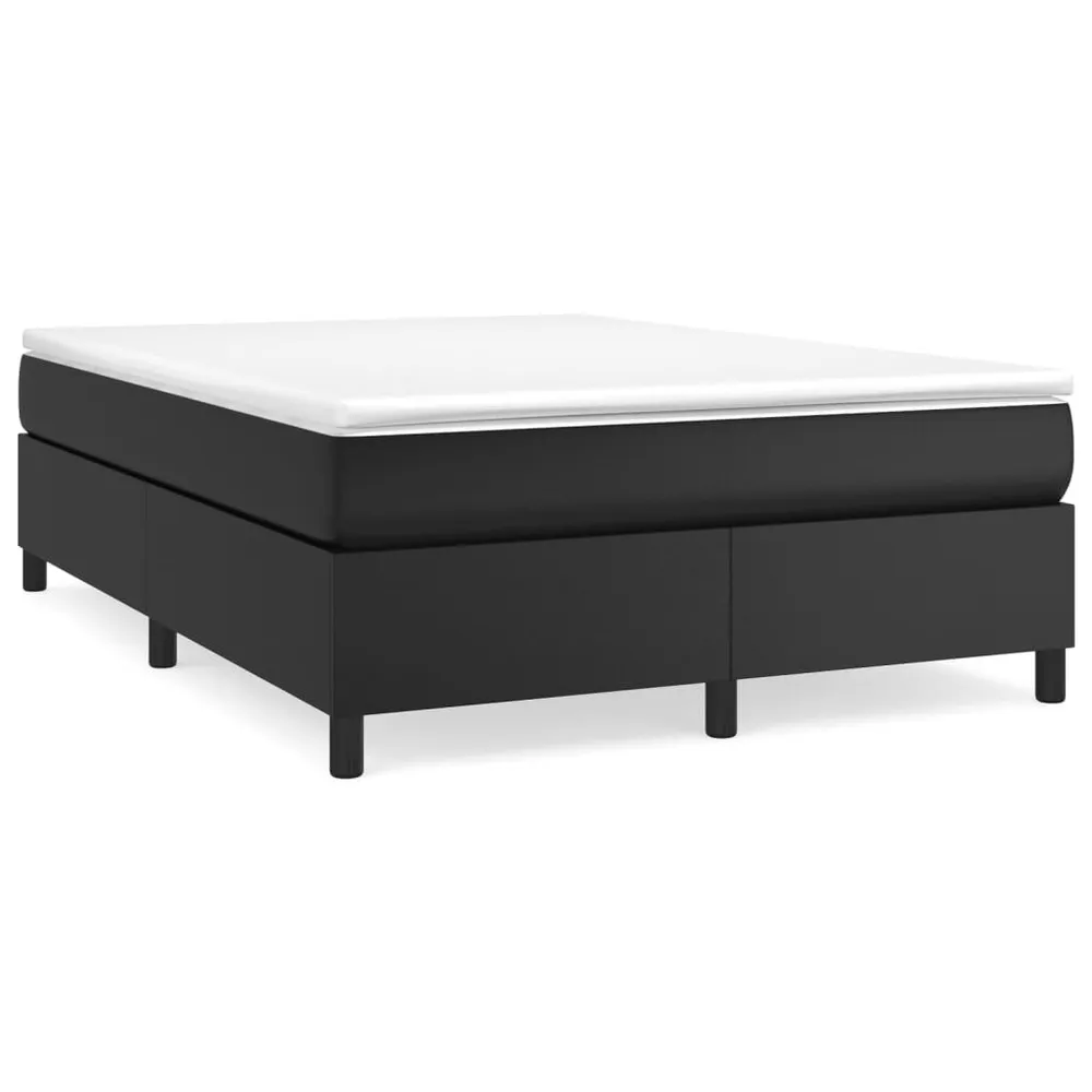Estrutura de cama 140x200 cm couro artificial preto