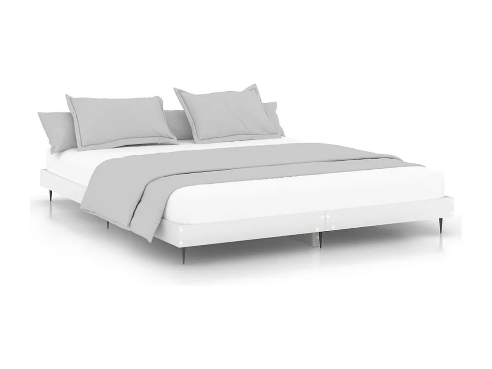 Estrutura de cama 140x200 cm derivados de madeira branco