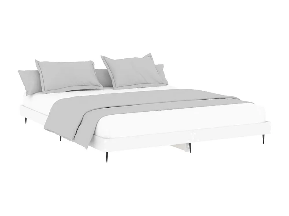 Estrutura de cama 140x200 cm derivados de madeira branco