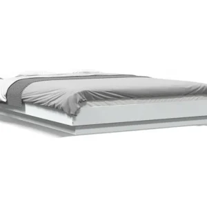 Estrutura de cama 140x200 cm derivados de madeira branco