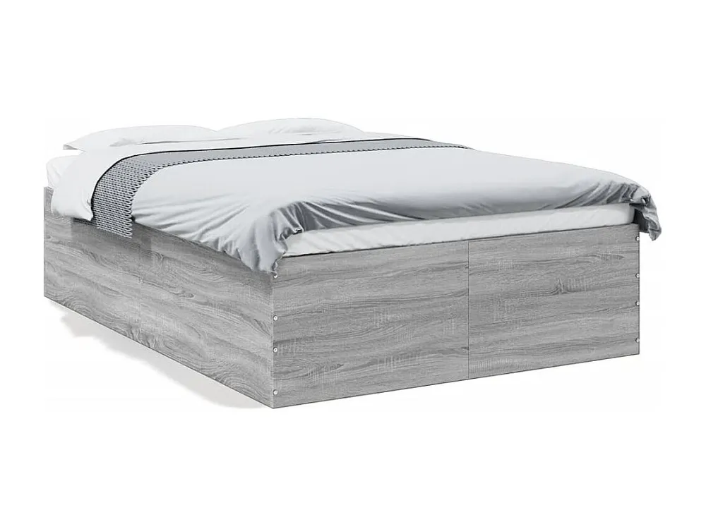 Estrutura de cama 140x200 cm derivados de madeira cinza sonoma