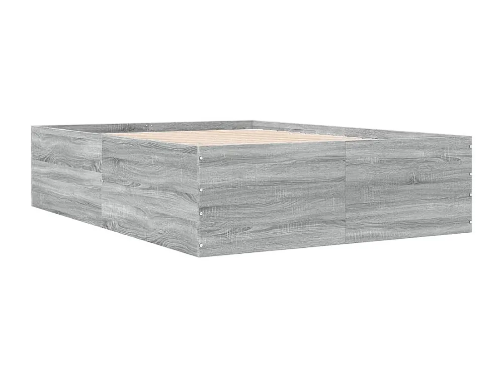 Estrutura de cama 140x200 cm derivados de madeira cinza sonoma
