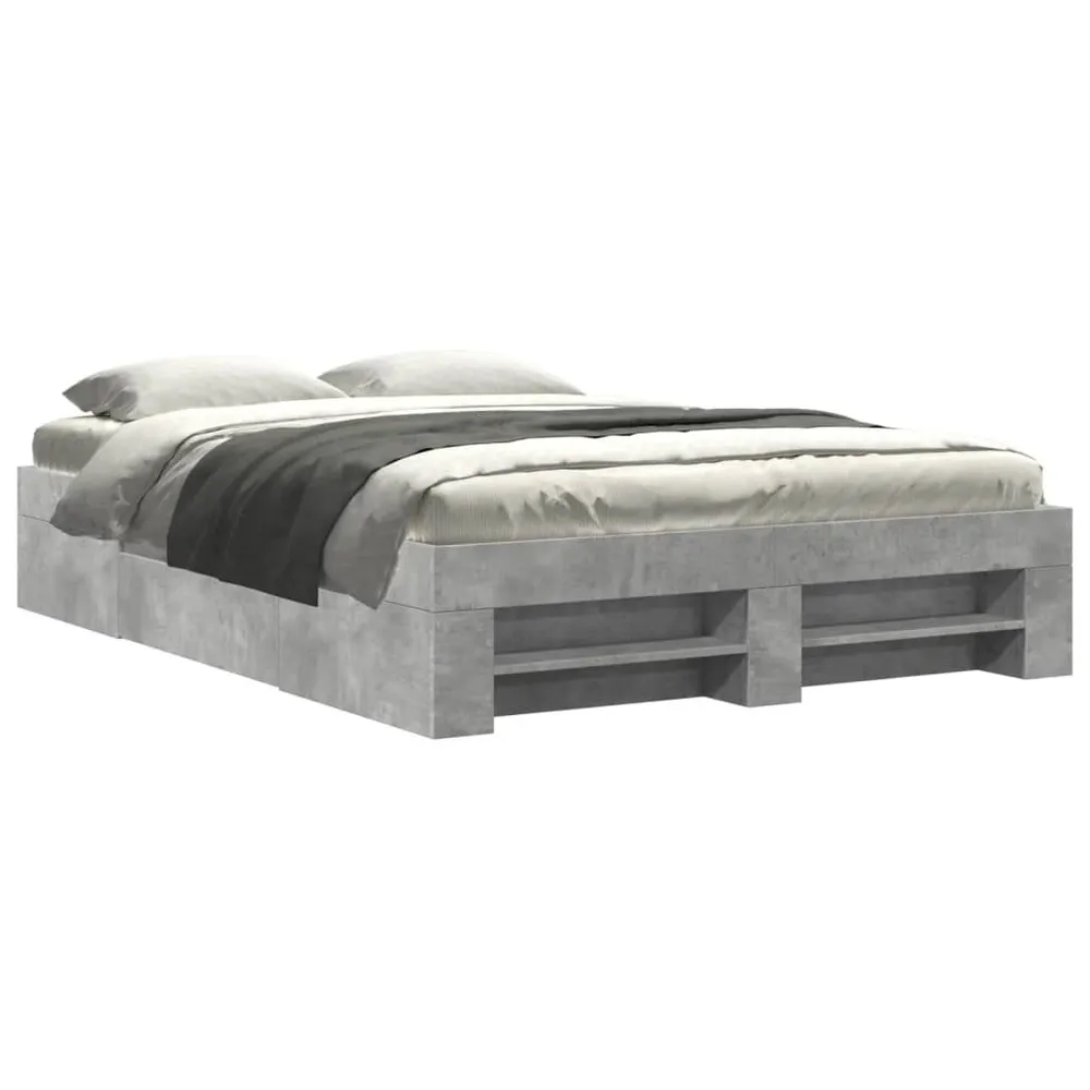 Estrutura de cama 140x200 cm derivados de madeira cinza cimento