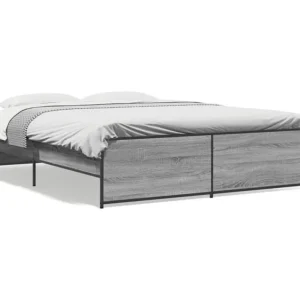 Estrutura de cama 140x200 cm derivados de madeira/metal