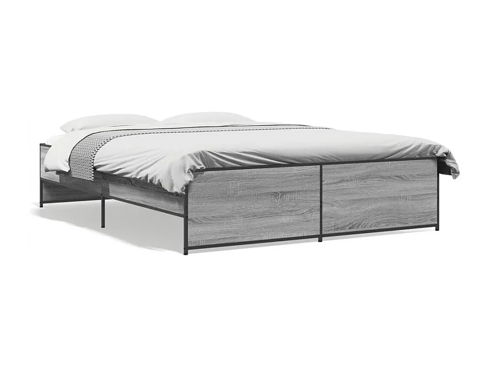 Estrutura de cama 140x200 cm derivados de madeira/metal