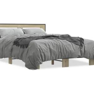 Estrutura de cama 140x200 cm derivados madeira/metal