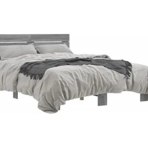 Estrutura de cama 140x200 cm derivados de madeira/metal