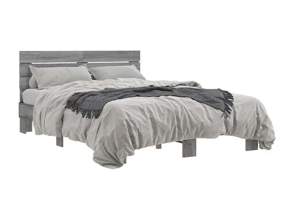 Estrutura de cama 140x200 cm derivados de madeira/metal