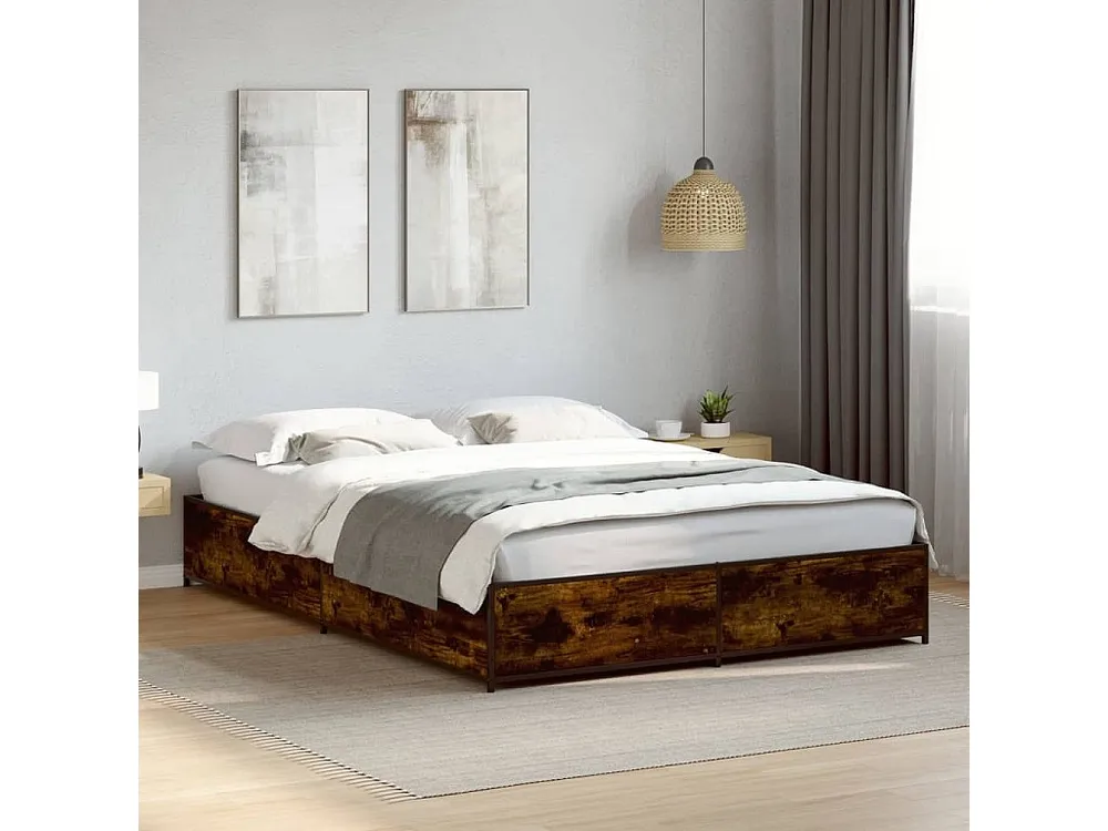 Estrutura de cama 140x200 cm derivados madeira/metal